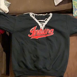 Indiana University Crew Neck Lace up sweatshirt